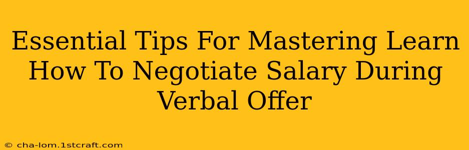 Essential Tips For Mastering Learn How To Negotiate Salary During Verbal Offer