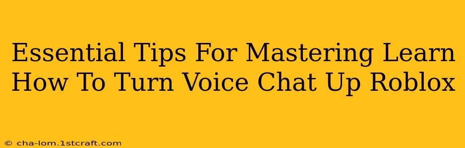 Essential Tips For Mastering Learn How To Turn Voice Chat Up Roblox