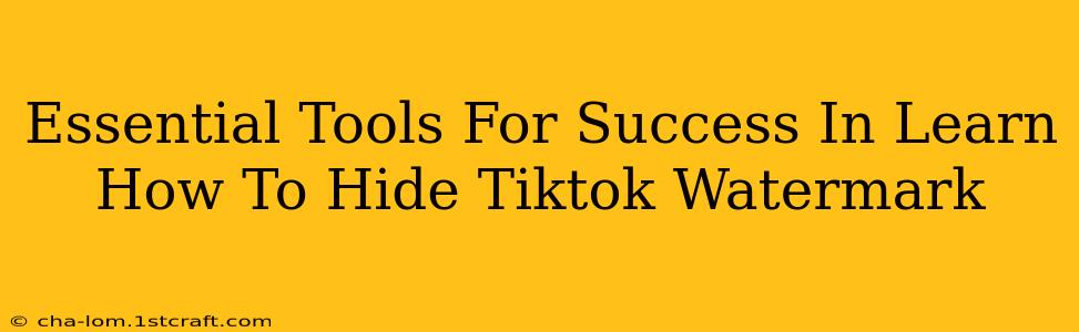 Essential Tools For Success In Learn How To Hide Tiktok Watermark