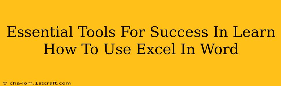 Essential Tools For Success In Learn How To Use Excel In Word