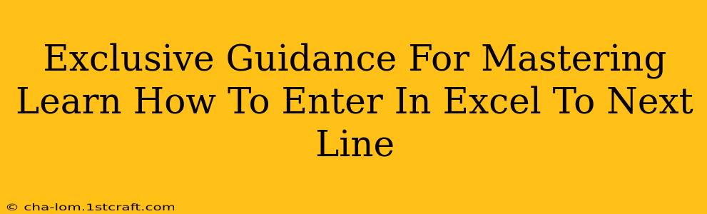 Exclusive Guidance For Mastering Learn How To Enter In Excel To Next Line