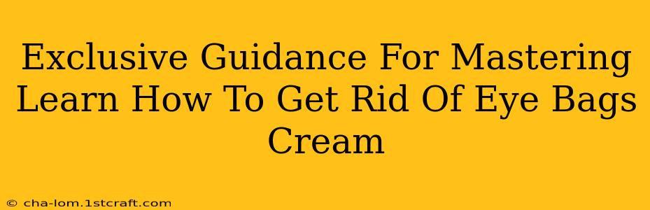 Exclusive Guidance For Mastering Learn How To Get Rid Of Eye Bags Cream