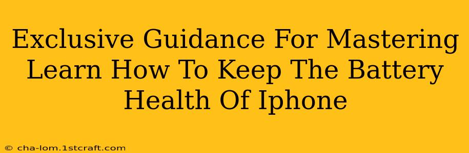 Exclusive Guidance For Mastering Learn How To Keep The Battery Health Of Iphone