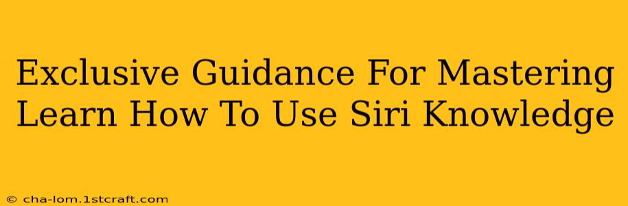 Exclusive Guidance For Mastering Learn How To Use Siri Knowledge