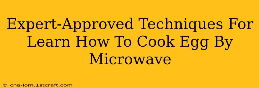 Expert-Approved Techniques For Learn How To Cook Egg By Microwave