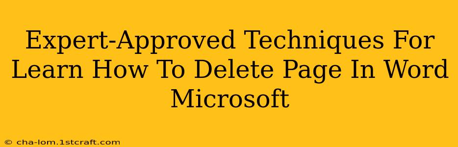 Expert-Approved Techniques For Learn How To Delete Page In Word Microsoft