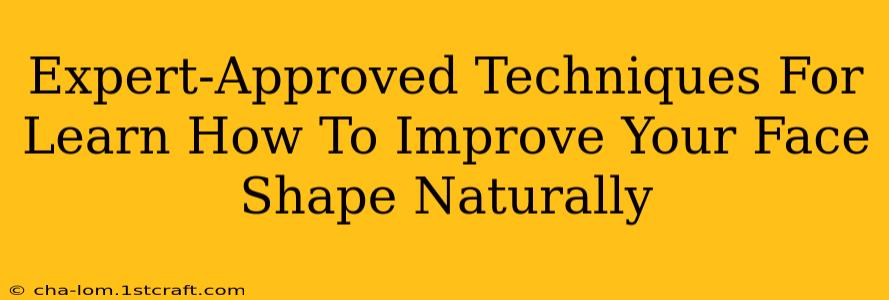 Expert-Approved Techniques For Learn How To Improve Your Face Shape Naturally