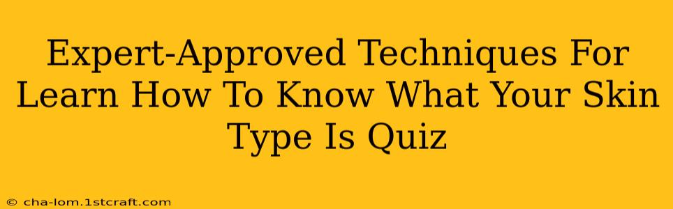 Expert-Approved Techniques For Learn How To Know What Your Skin Type Is Quiz