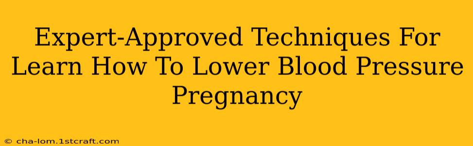 Expert-Approved Techniques For Learn How To Lower Blood Pressure Pregnancy