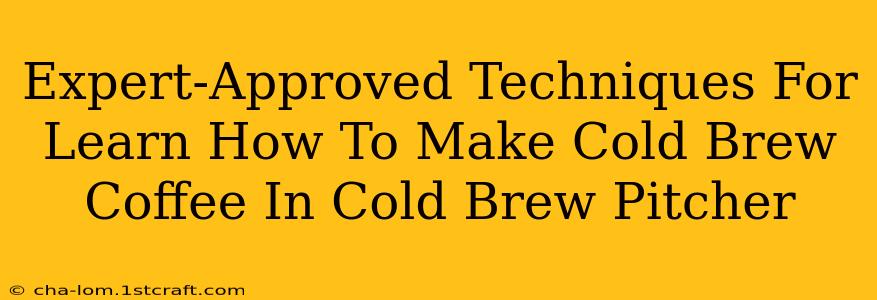 Expert-Approved Techniques For Learn How To Make Cold Brew Coffee In Cold Brew Pitcher