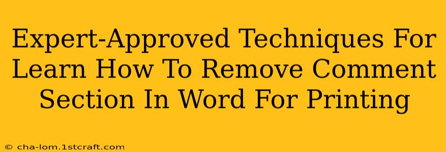 Expert-Approved Techniques For Learn How To Remove Comment Section In Word For Printing