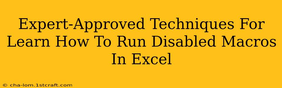 Expert-Approved Techniques For Learn How To Run Disabled Macros In Excel