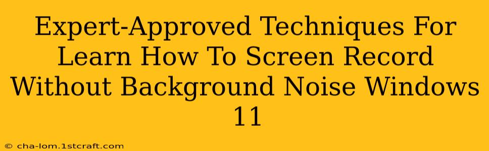 Expert-Approved Techniques For Learn How To Screen Record Without Background Noise Windows 11