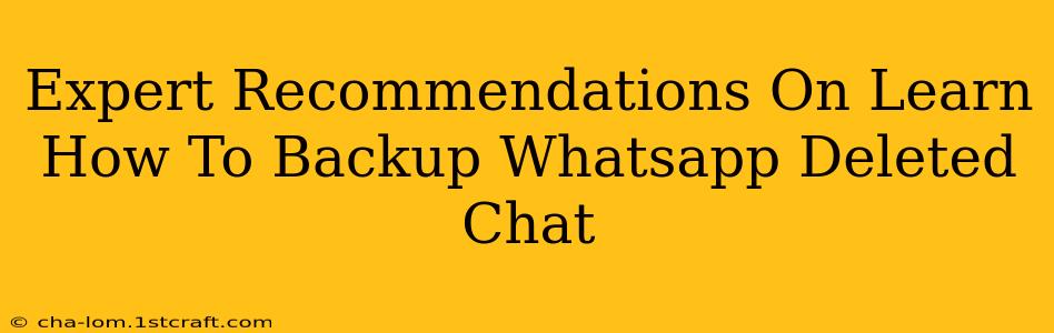 Expert Recommendations On Learn How To Backup Whatsapp Deleted Chat