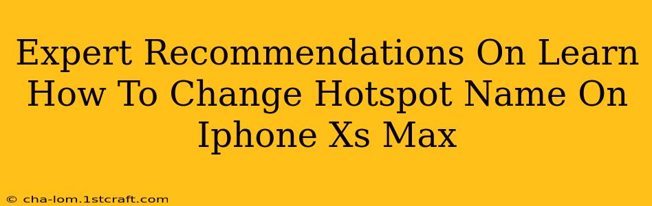 Expert Recommendations On Learn How To Change Hotspot Name On Iphone Xs Max