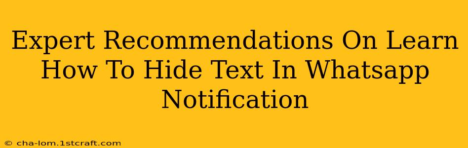 Expert Recommendations On Learn How To Hide Text In Whatsapp Notification