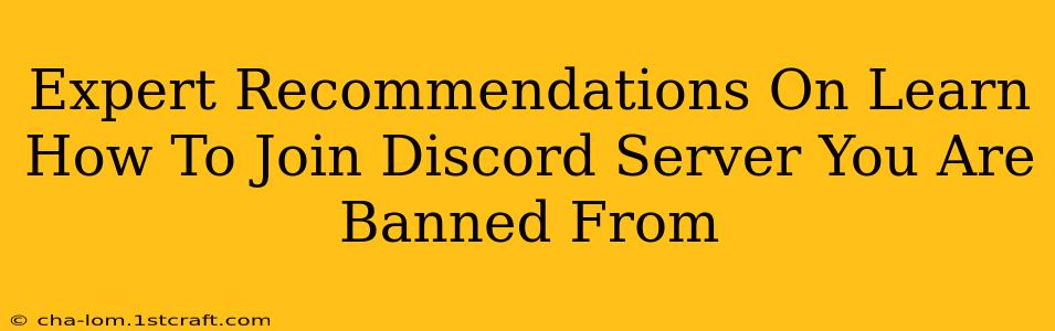 Expert Recommendations On Learn How To Join Discord Server You Are Banned From