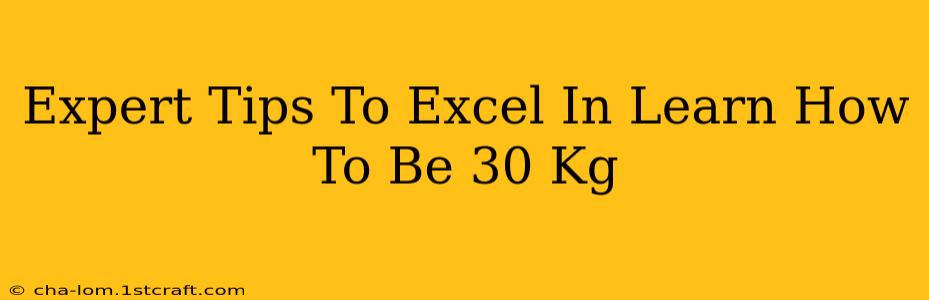 Expert Tips To Excel In Learn How To Be 30 Kg