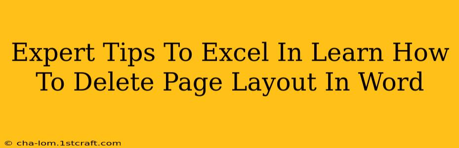 Expert Tips To Excel In Learn How To Delete Page Layout In Word