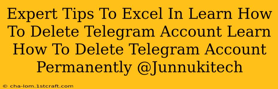 Expert Tips To Excel In Learn How To Delete Telegram Account Learn How To Delete Telegram Account Permanently @Junnukitech