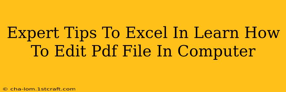 Expert Tips To Excel In Learn How To Edit Pdf File In Computer