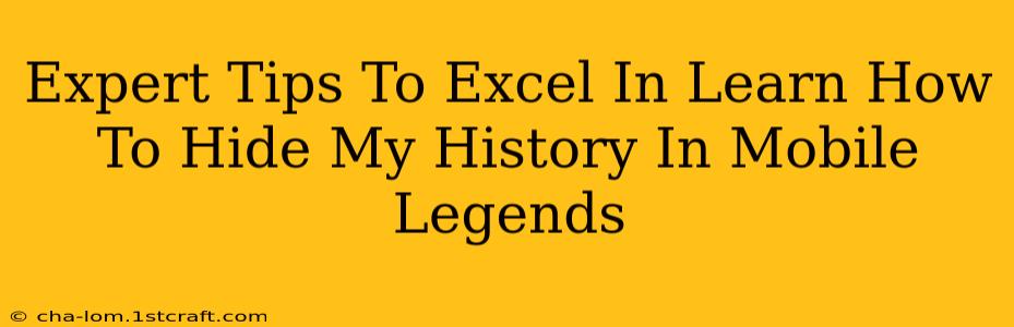 Expert Tips To Excel In Learn How To Hide My History In Mobile Legends