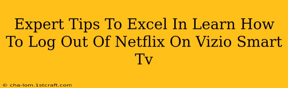 Expert Tips To Excel In Learn How To Log Out Of Netflix On Vizio Smart Tv