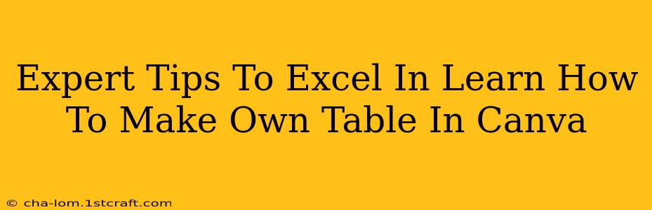 Expert Tips To Excel In Learn How To Make Own Table In Canva