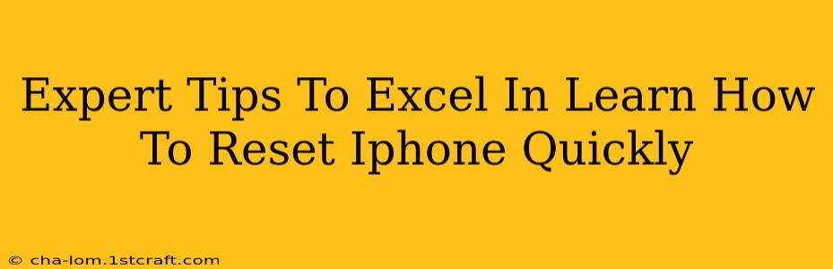 Expert Tips To Excel In Learn How To Reset Iphone Quickly