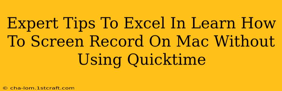 Expert Tips To Excel In Learn How To Screen Record On Mac Without Using Quicktime