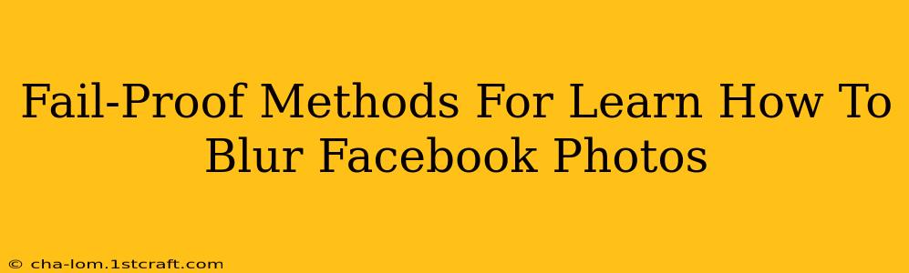 Fail-Proof Methods For Learn How To Blur Facebook Photos