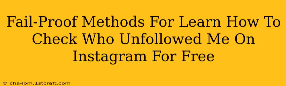 Fail-Proof Methods For Learn How To Check Who Unfollowed Me On Instagram For Free