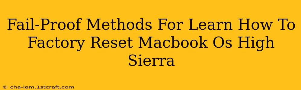 Fail-Proof Methods For Learn How To Factory Reset Macbook Os High Sierra