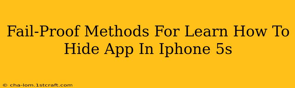 Fail-Proof Methods For Learn How To Hide App In Iphone 5s