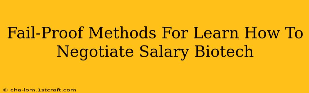 Fail-Proof Methods For Learn How To Negotiate Salary Biotech