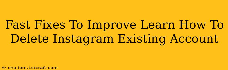 Fast Fixes To Improve Learn How To Delete Instagram Existing Account