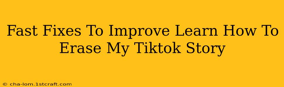 Fast Fixes To Improve Learn How To Erase My Tiktok Story