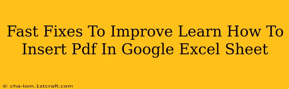 Fast Fixes To Improve Learn How To Insert Pdf In Google Excel Sheet