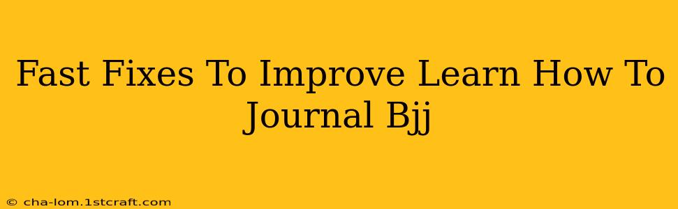 Fast Fixes To Improve Learn How To Journal Bjj