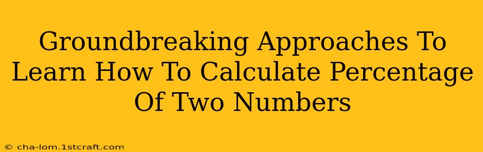 Groundbreaking Approaches To Learn How To Calculate Percentage Of Two Numbers