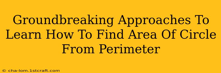 Groundbreaking Approaches To Learn How To Find Area Of Circle From Perimeter