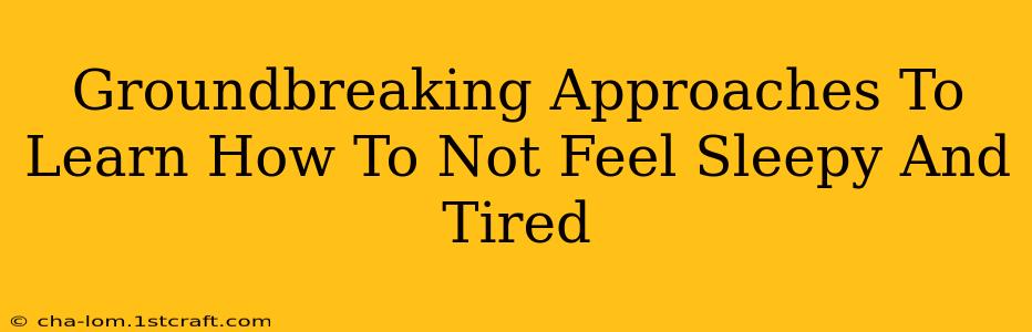 Groundbreaking Approaches To Learn How To Not Feel Sleepy And Tired