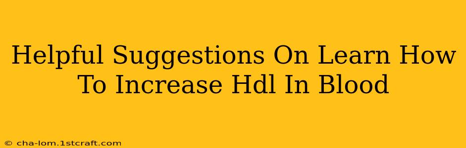 Helpful Suggestions On Learn How To Increase Hdl In Blood