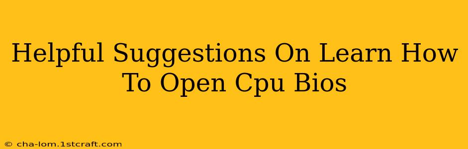 Helpful Suggestions On Learn How To Open Cpu Bios