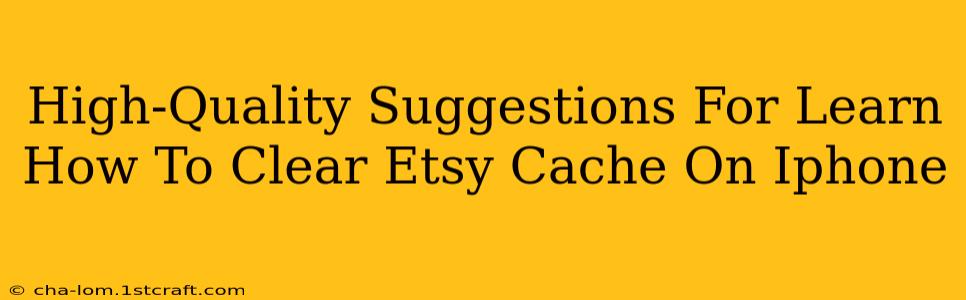 High-Quality Suggestions For Learn How To Clear Etsy Cache On Iphone