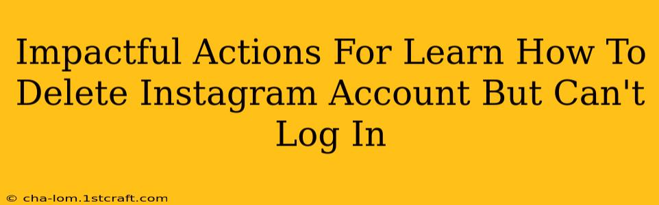 Impactful Actions For Learn How To Delete Instagram Account But Can't Log In