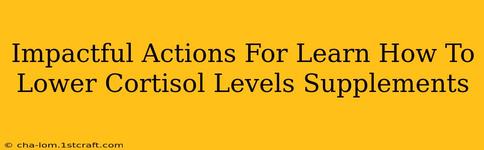 Impactful Actions For Learn How To Lower Cortisol Levels Supplements