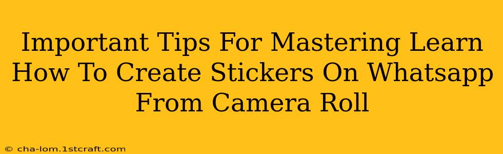 Important Tips For Mastering Learn How To Create Stickers On Whatsapp From Camera Roll