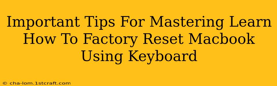 Important Tips For Mastering Learn How To Factory Reset Macbook Using Keyboard