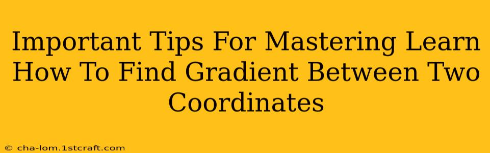 Important Tips For Mastering Learn How To Find Gradient Between Two Coordinates